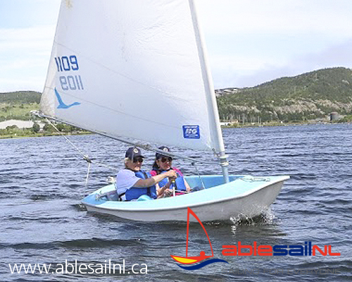 Able Sail NL Optimist sailboat at Quidi Vidi Lake